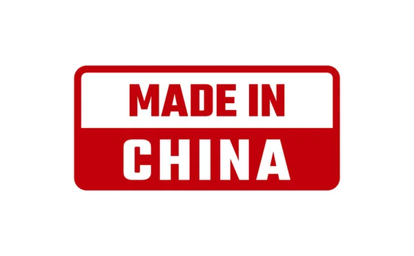 Made Cina Timbro Gomma — Vettoriale Stock