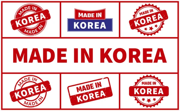 Set Francobolli Gomma Made Korea — Vettoriale Stock