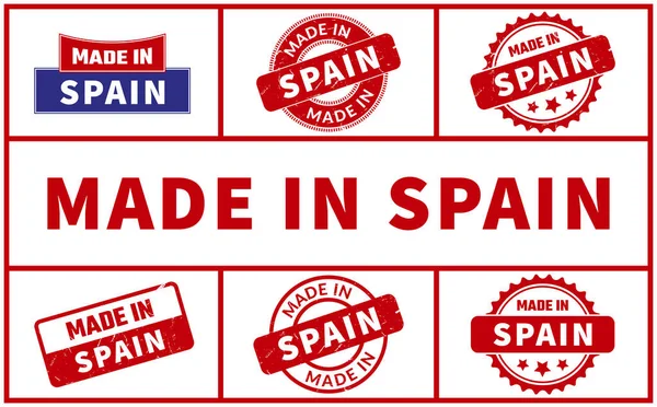 Made Spain Rubber Stamp Set — Stock Vector