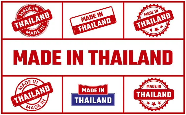 Gemaakt Thailand Rubber Stempel Set — Stockvector
