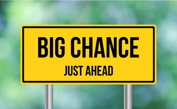 Big Chance Just Ahead Road Sign Blur Background — Stock Photo, Image