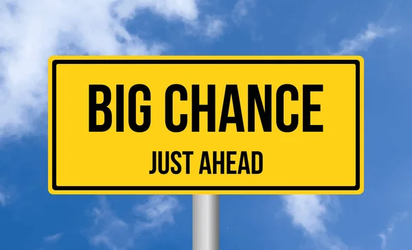 Big Chance Just Ahead Road Sign Cloudy Sky Background — Stock Photo, Image