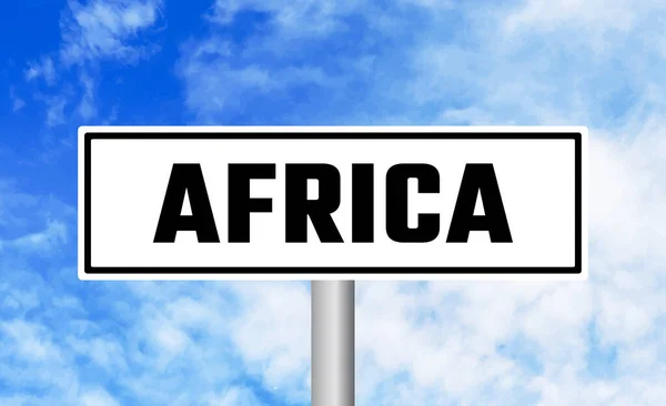 Afrika Straßenschild Auf Blauem Himmel Hintergrund — Stockfoto