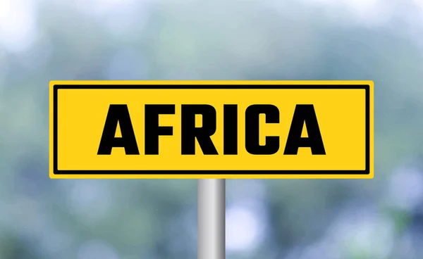 Afrika Verkehrsschild Auf Verschwommenem Hintergrund — Stockfoto