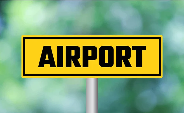 Airport Road Sign Blur Background — Stock Photo, Image