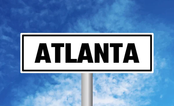 Atlanta Cartello Stradale Sfondo Cielo — Foto Stock