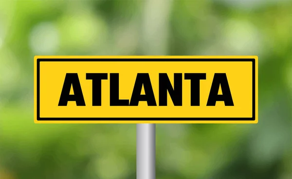 Atlanta Cartello Stradale Sfondo Sfocato — Foto Stock