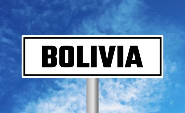 Βολιβία Πινακίδα Στο Μπλε Φόντο Του Ουρανού — Φωτογραφία Αρχείου