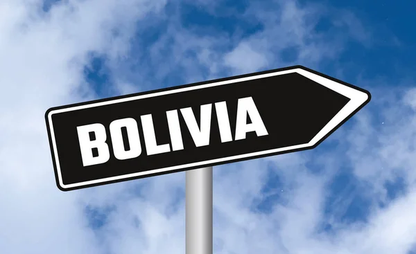 Дорожный Знак Боливии Голубом Фоне Неба — стоковое фото