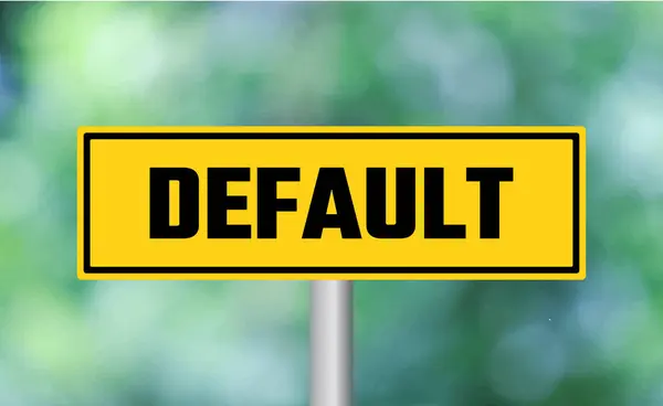 stock image Default road sign on blur background