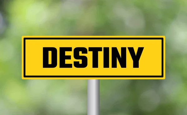 stock image Destiny road sign on blur background