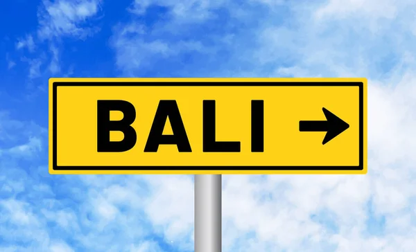 Bali Straßenschild Auf Himmelshintergrund — Stockfoto