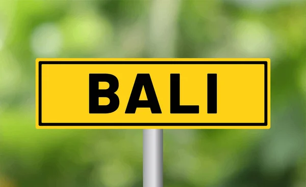 Bali Sinal Estrada Fundo Desfocado — Fotografia de Stock