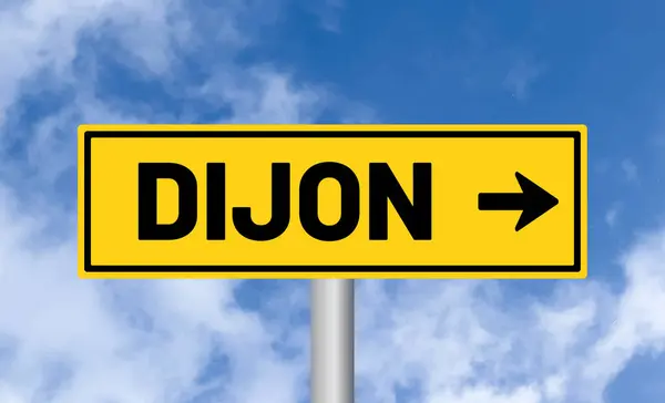 Dijon Drogowy Znak Tle Nieba — Zdjęcie stockowe