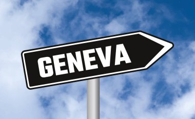 Gökyüzü arka planında Cenevre yol işareti