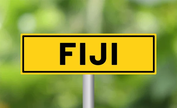 Fidschi Verkehrsschild Auf Verschwommenem Hintergrund — Stockfoto