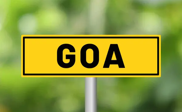 Goa Οδική Πινακίδα Στο Φόντο Θόλωμα — Φωτογραφία Αρχείου