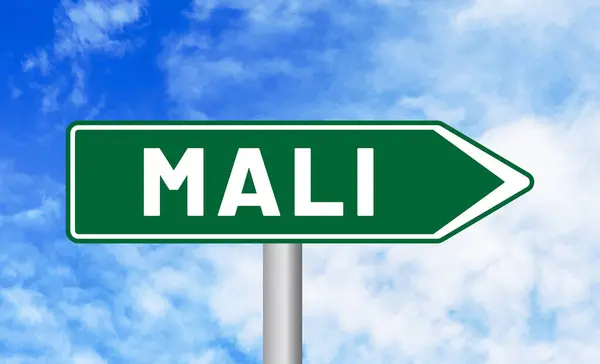 Mali Straßenschild Auf Bewölkten Himmel Hintergrund — Stockfoto
