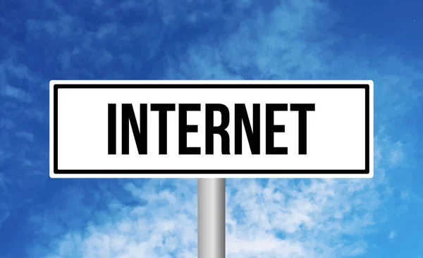 Señal Tráfico Internet Cielo — Foto de Stock