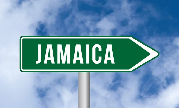 Jamaica Road Sign Blue Sky Background — Stock Photo, Image