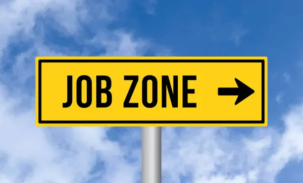 Job Zone Road Sign Blue Sky Background — Stock Photo, Image