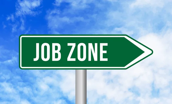 Job Zone Road Sign Blue Sky Background — Stock fotografie