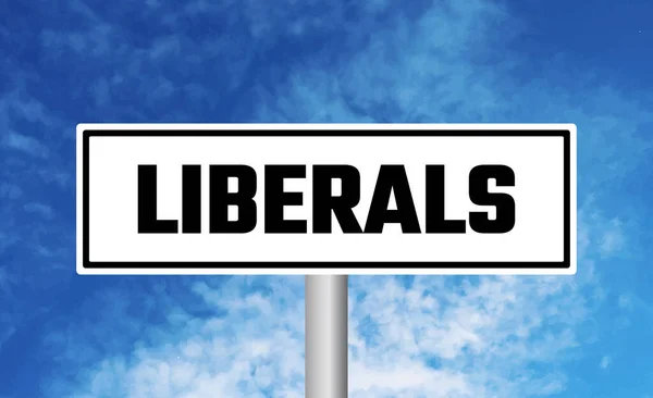 Liberals Road Sign Cloudy Sky Background — Stock Photo, Image