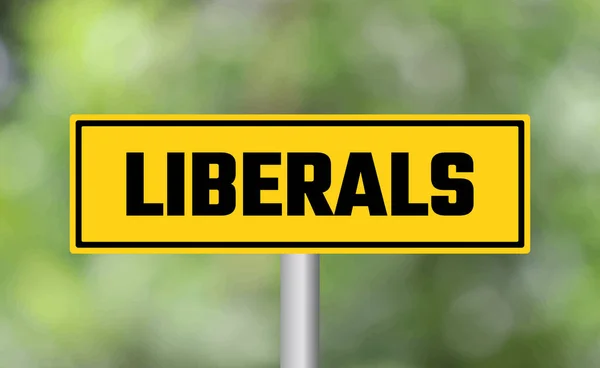 Liberals Road Sign Blur Background — Stock Photo, Image