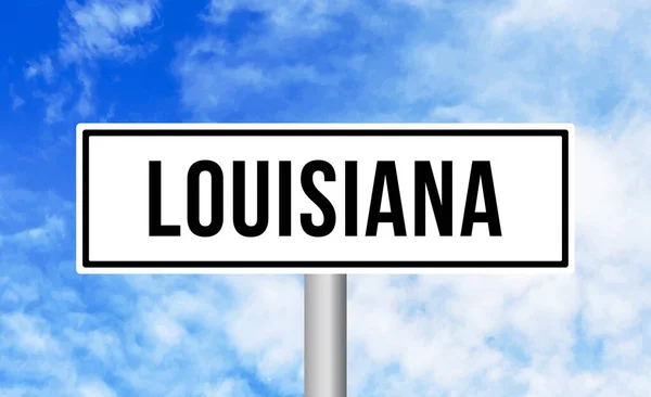 Louisiana Vägskylt Himlen Bakgrund — Stockfoto