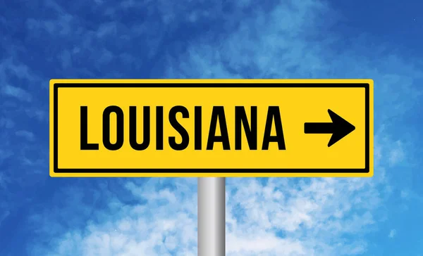 Luizjana Drogowy Znak Tle Nieba — Zdjęcie stockowe