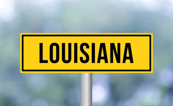 Luizjana Znak Drogowy Rozmytym Tle — Zdjęcie stockowe