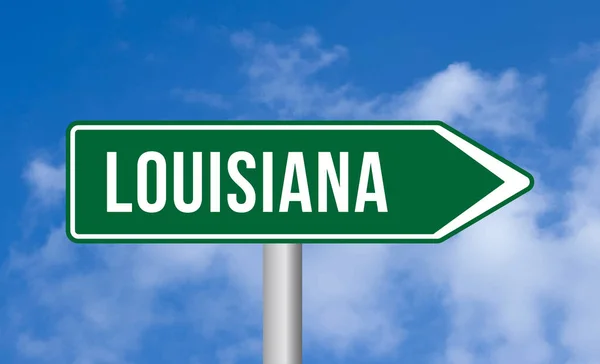 Luizjana Drogowy Znak Tle Nieba — Zdjęcie stockowe
