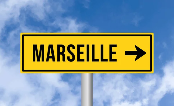 Марсель Дорожній Знак Тлі Неба — стокове фото