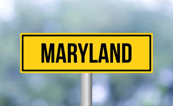 Maryland Silniční Značka Rozmazané Pozadí — Stock fotografie