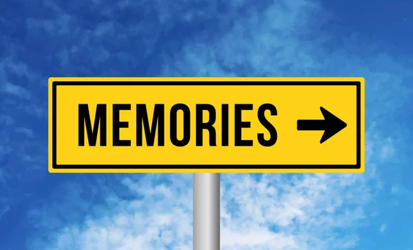 stock image Memories road sign on sky background