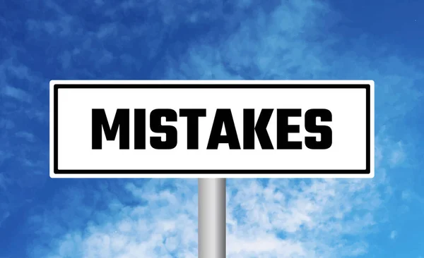 Mistakes Road Sign Sky Background — Stock Photo, Image