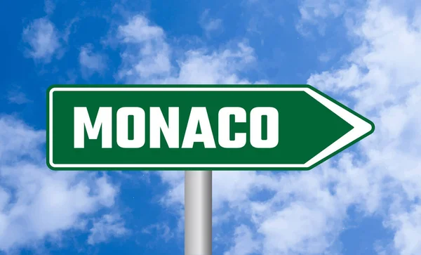 Знак Дороги Монако Хмарному Тлі Неба — стокове фото