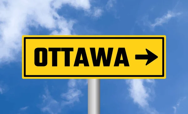 Señal Carretera Ottawa Fondo Del Cielo — Foto de Stock