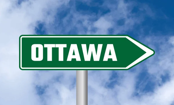 Señal Carretera Ottawa Fondo Del Cielo — Foto de Stock