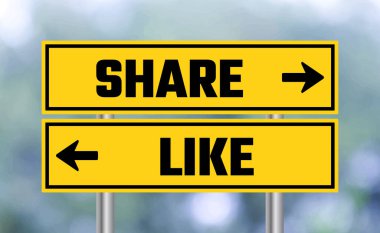 Görüntü arkaplanındaki yol işareti gibi ya da paylaş