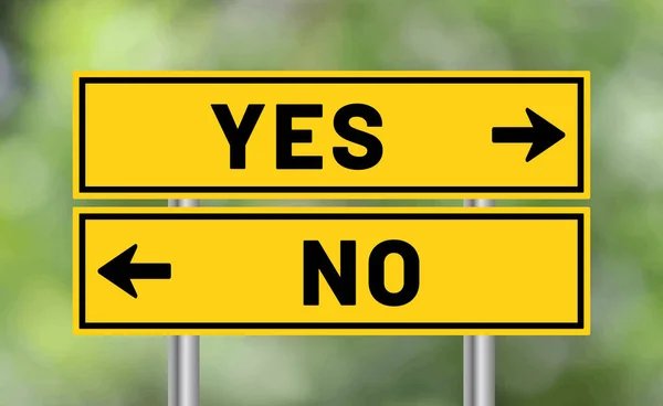 Yes Road Sign Blur Background — Stock Photo, Image