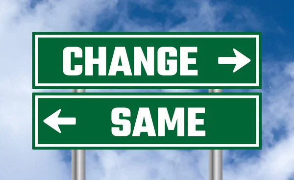 Change Same Road Sign Sky Background — Stock Photo, Image