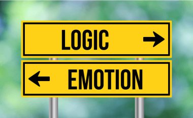 Bulanık arkaplanda mantık ya da duygu simgesi