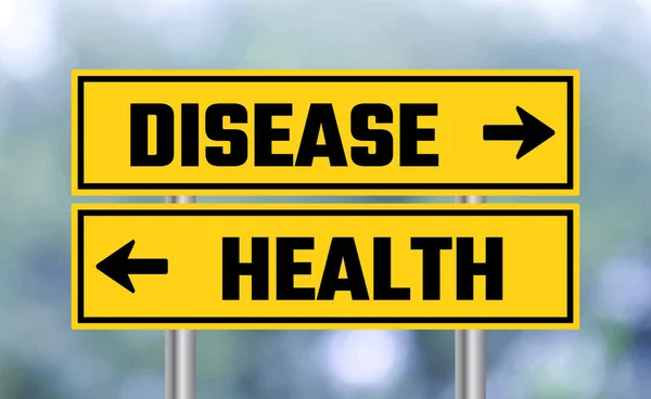 疾患や健康道路標識のぼかしの背景 — ストック写真