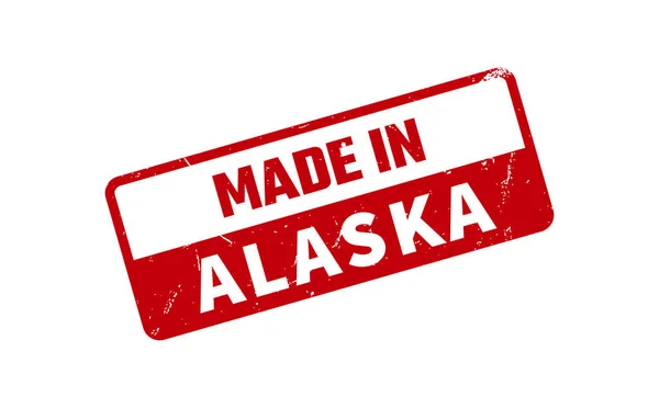 Fabriqué Alaska Timbre Caoutchouc — Image vectorielle