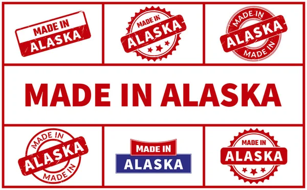 Hergestellt Alaska Rubber Stempel Set — Stockvektor