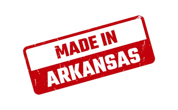 Gyártva Arkansas Ban Gumibélyegző — Stock Vector