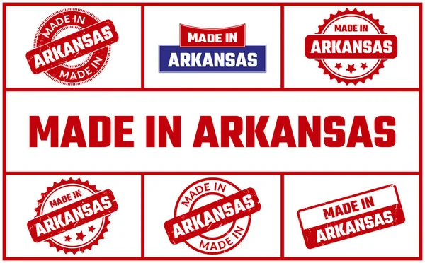Gyártva Arkansas Rubber Stamp Set — Stock Vector