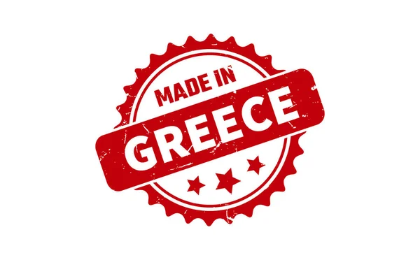 Κατασκευασμένα Στην Ελλάδα Από Καουτσούκ Σφραγίδα — Διανυσματικό Αρχείο
