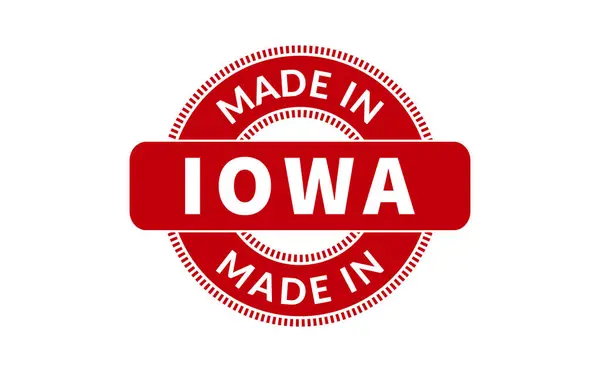Fabriqué Iowa Timbre Caoutchouc — Image vectorielle